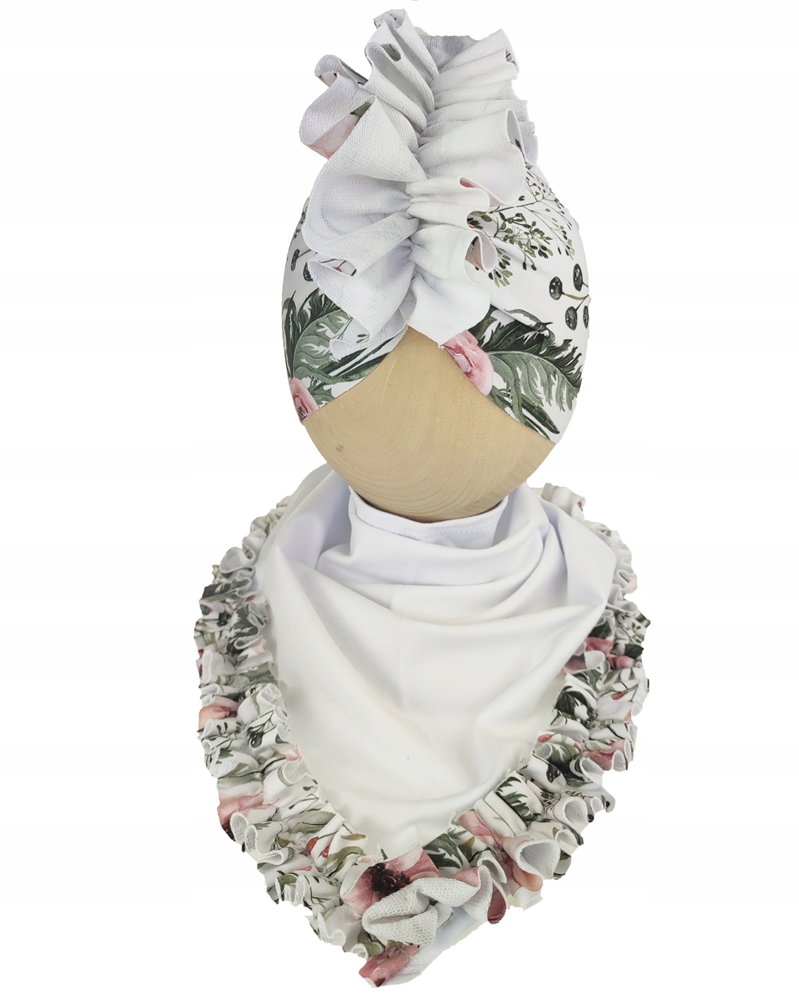 

Zestaw Czapka turban + Chusta falbanka rozm 44-47