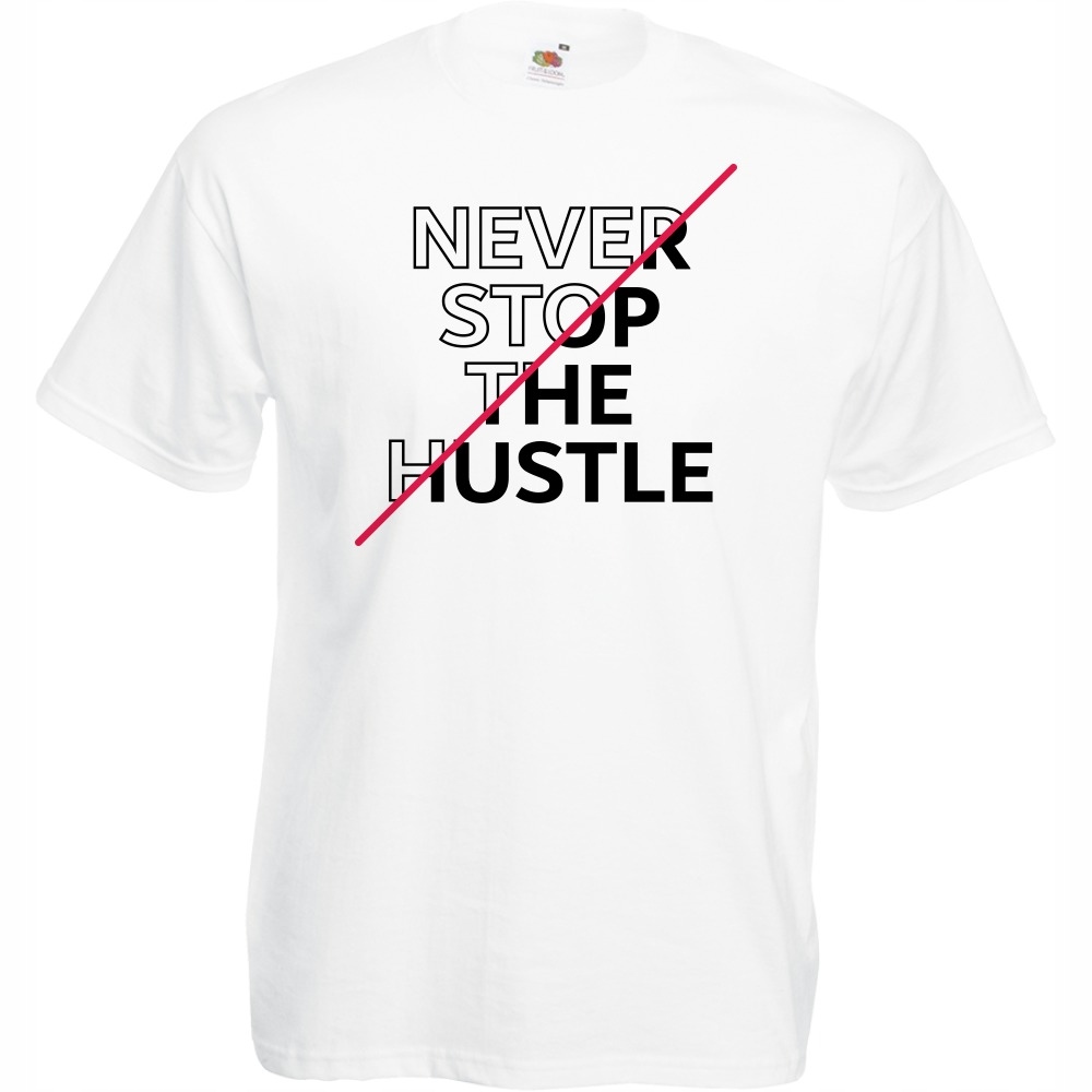 

Koszulka never stop the hustle XXL biała