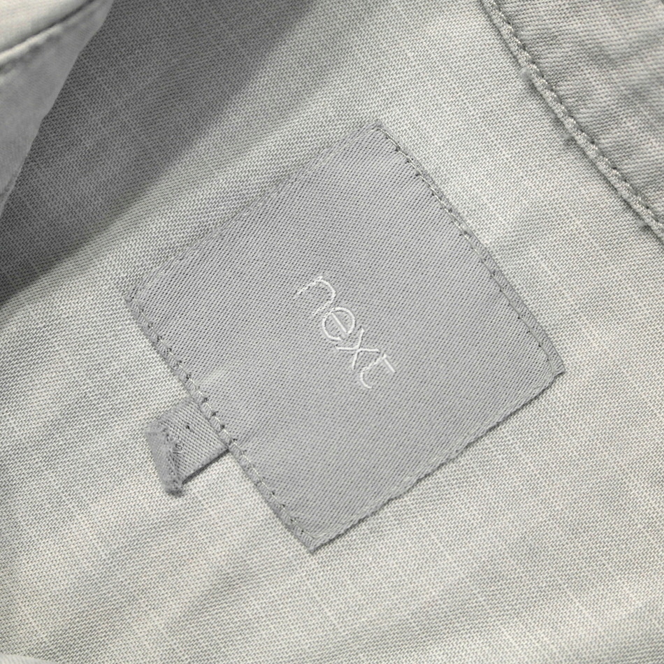 NEXT _ LNIANA MODNA KOSZULA Z LOGO _ L/XL Kolor szary