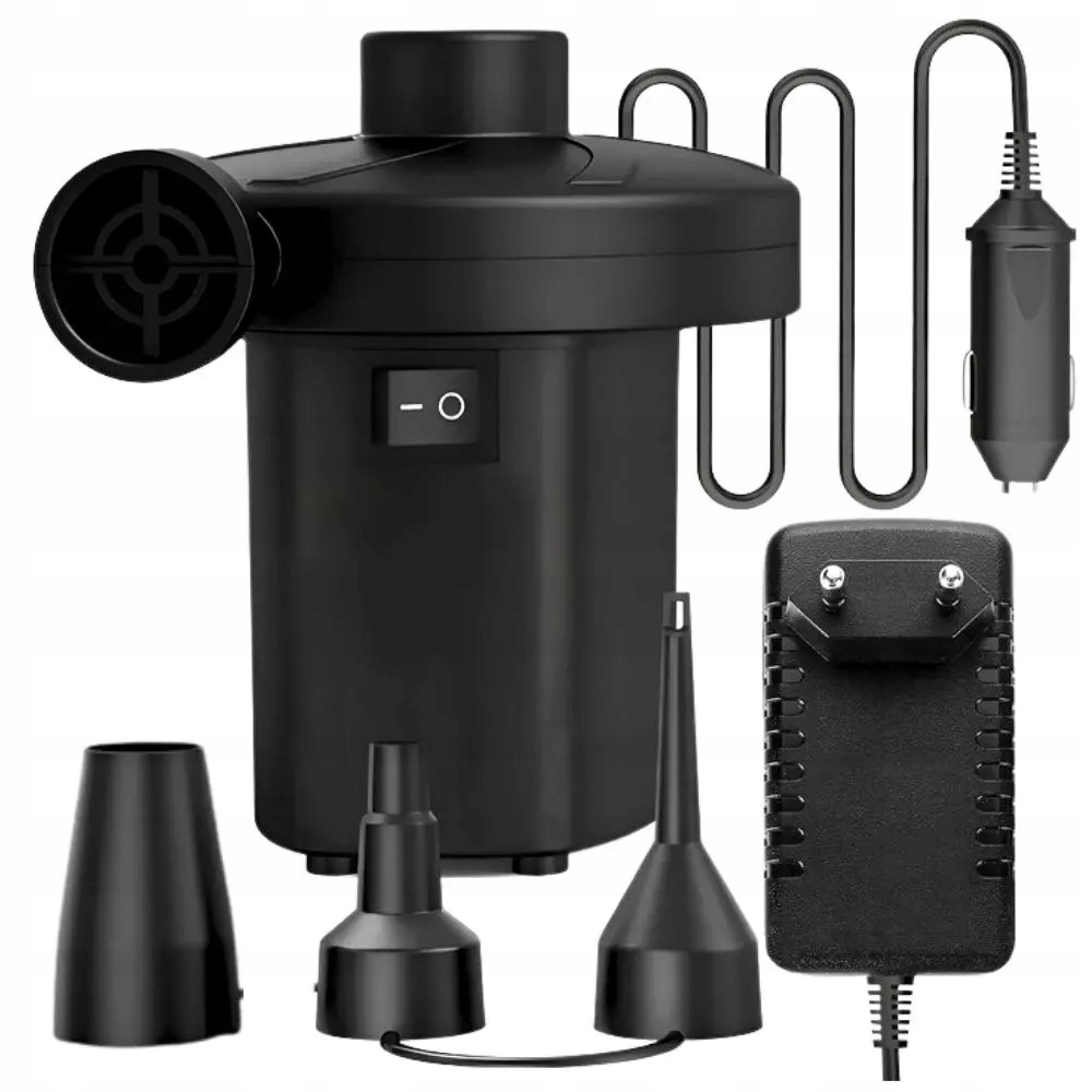 ELEKTRYCZNA POMPKA PIŁKI MATERAC BASENU 12V/230V + KOŃCÓWKI ROWERU AUTA Marka inna