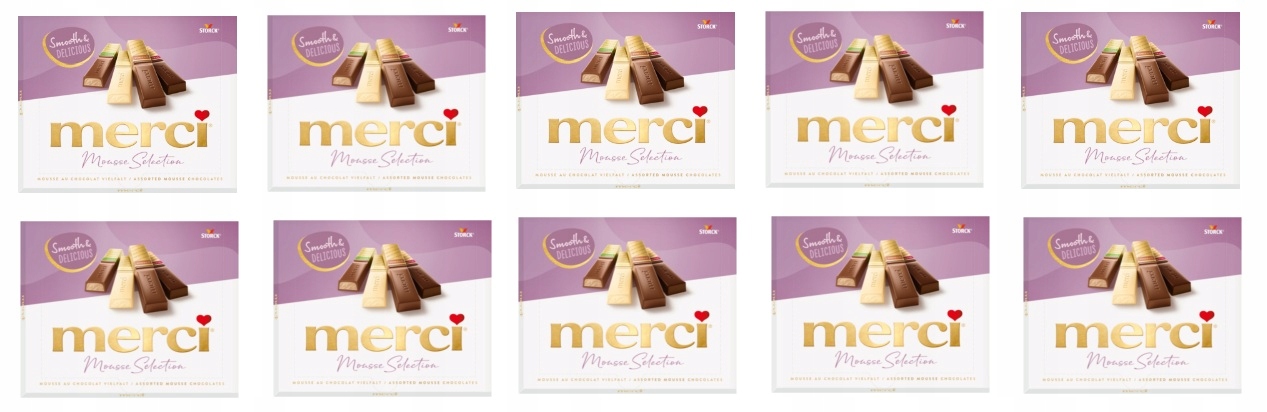 Levně 10 x 210 g Merci čokoládové čokolády s čokoládovou pěnou Karton