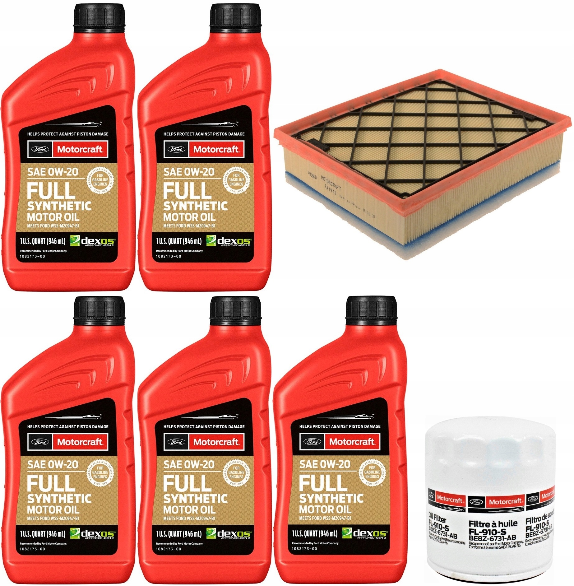 MOTORCRAFT 0W20 + FILTRY FORD FUSION 2,0 14-20