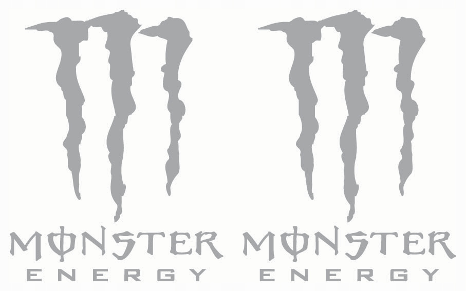 

Naklejki Monster Energy 25cm 2szt Srebrne
