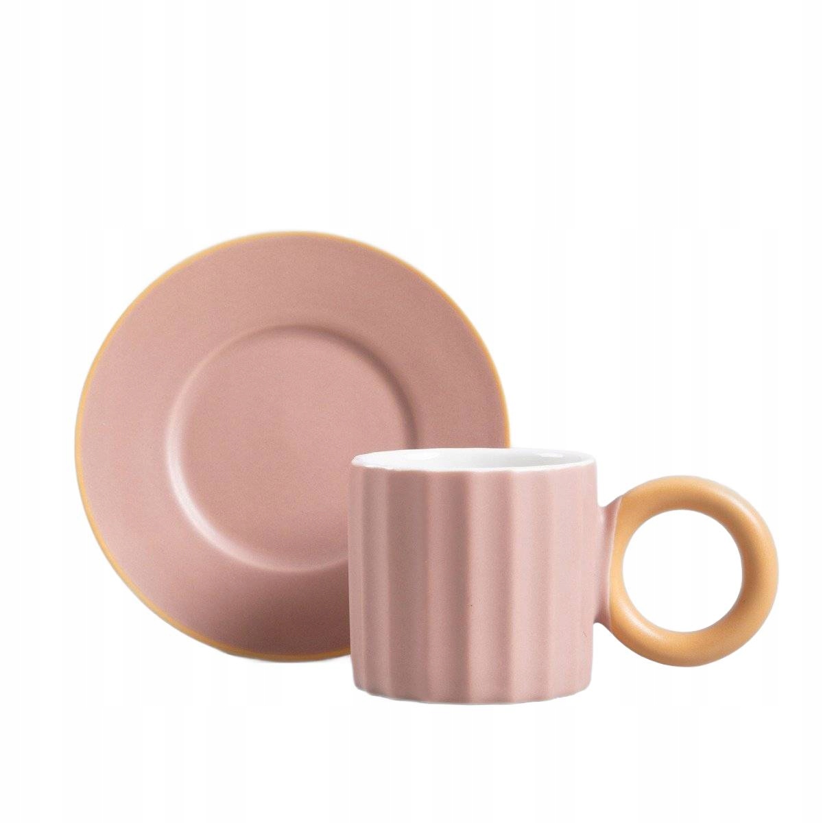 Yelly csésze csészealjjal rózsaszín, sárga füllel 0,1 l Homla