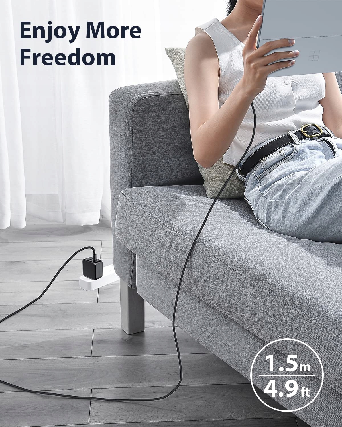 USB C ŁADOWARKA 65W Z KABLEM DO SURFACE PRO GO LAPTOP BOOK — miniatura 8