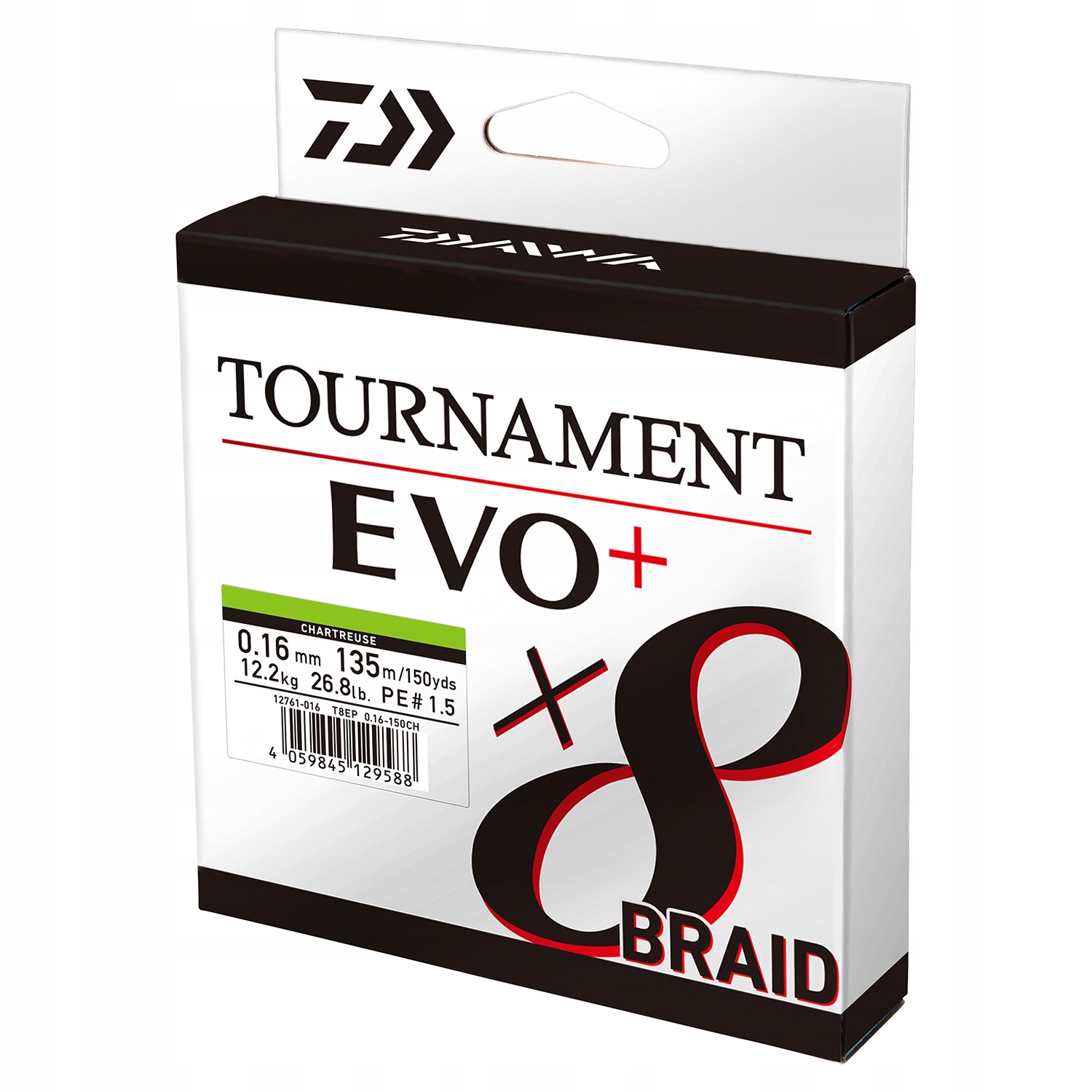 Plecionka Daiwa Tournament X8 Braid Evo+ 135m 0,18mm 15,80kg Chartreuse