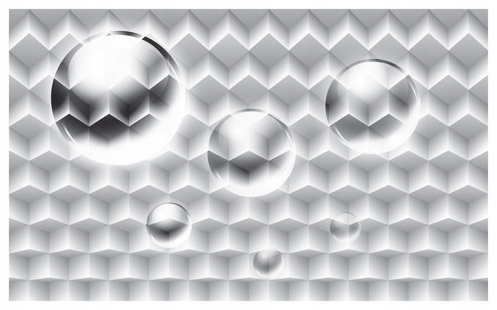 Tapeta Abstraktní sféra geometrie stříbrná bílo-šedá vinylová 254x184 lepidlo