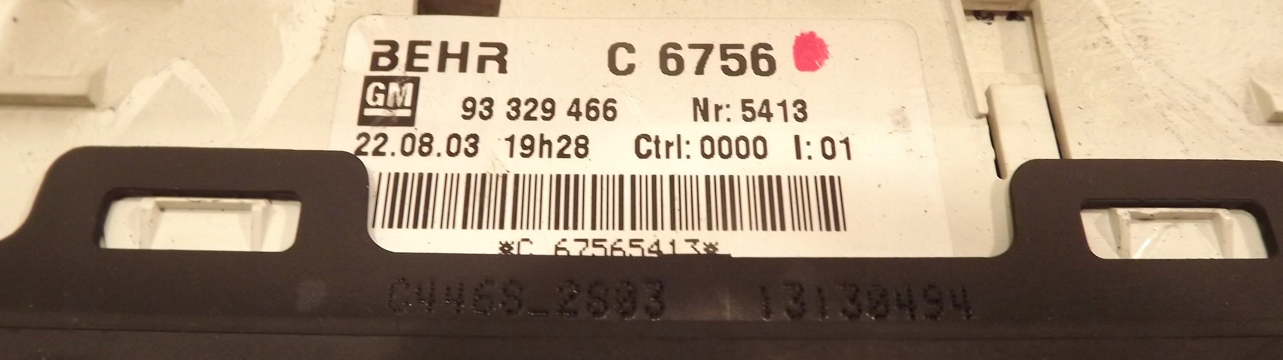 PANEL des lüfters 93329466 OPEL MERIVA A