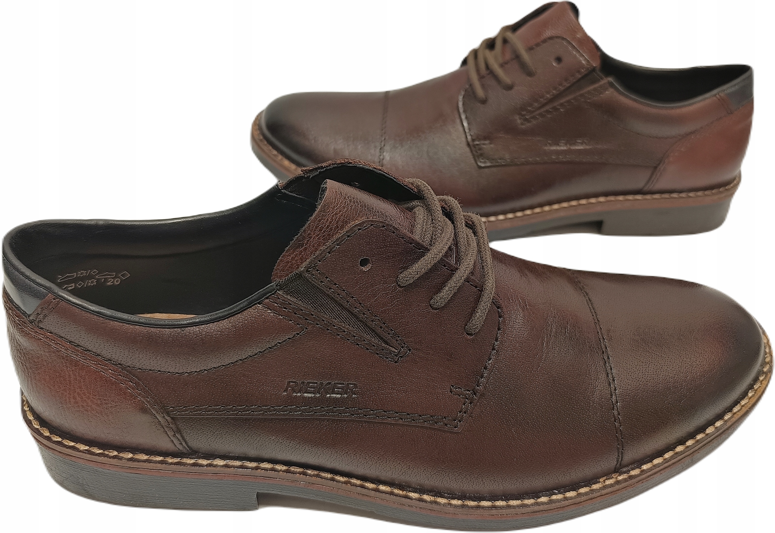 Pánské polobotky z pohodlné kůže Rieker 15320-25 hnědá vel.