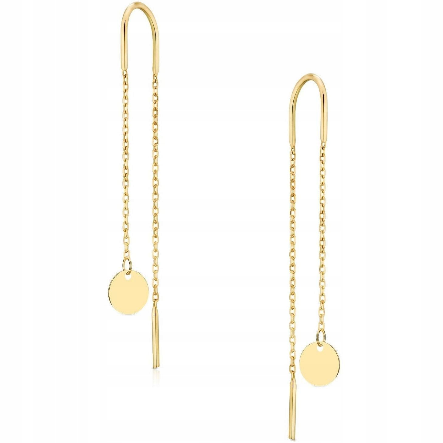 

Złote kolczyki przeciągane 333 celebrytka kółka