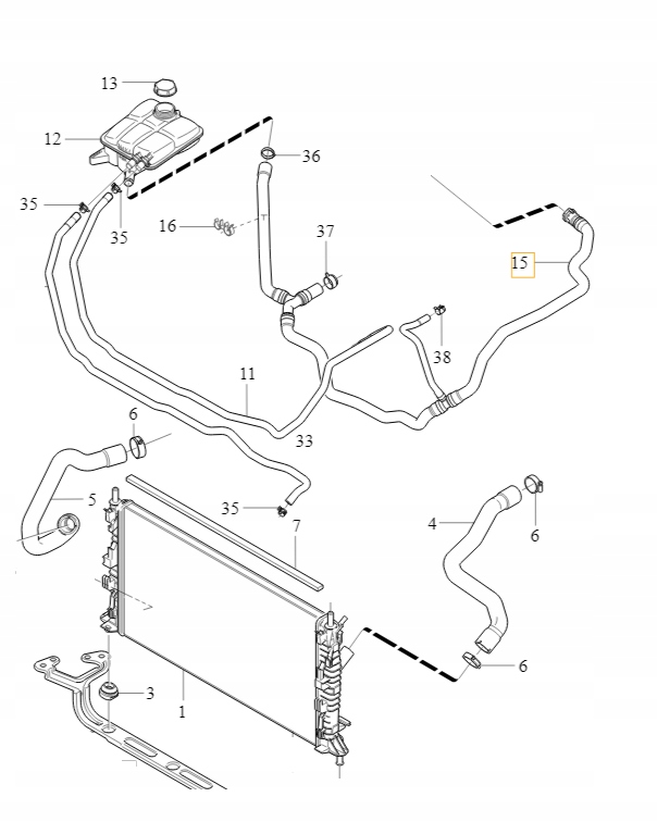Volvo S40 V50 C30 hadice vyrovnávací nádrže 31368045 Oe