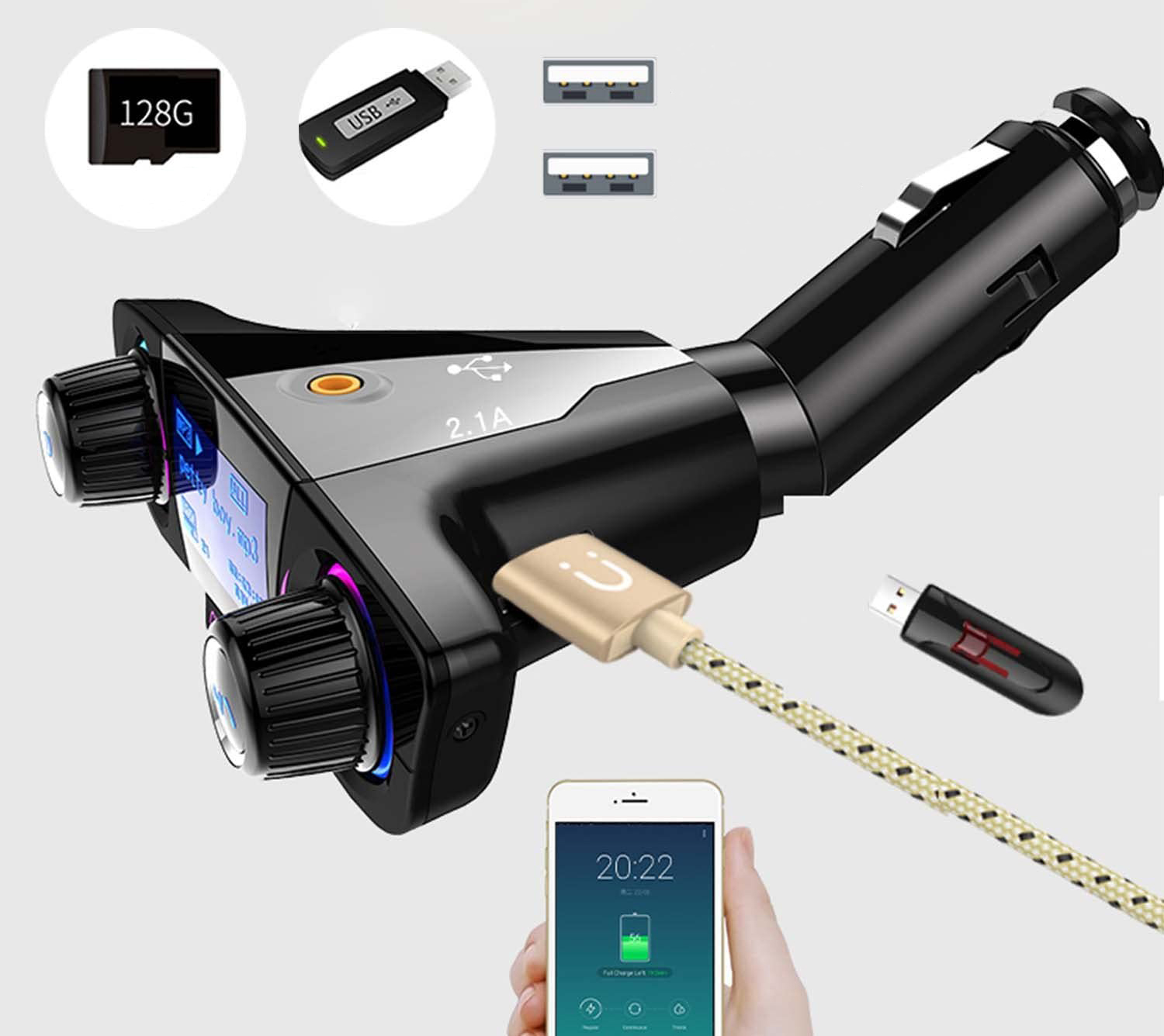 TRANSMITER FM BLUETOOTH 5.0 USB WIELOFUNKCYJNY 8w1 Marka Inny