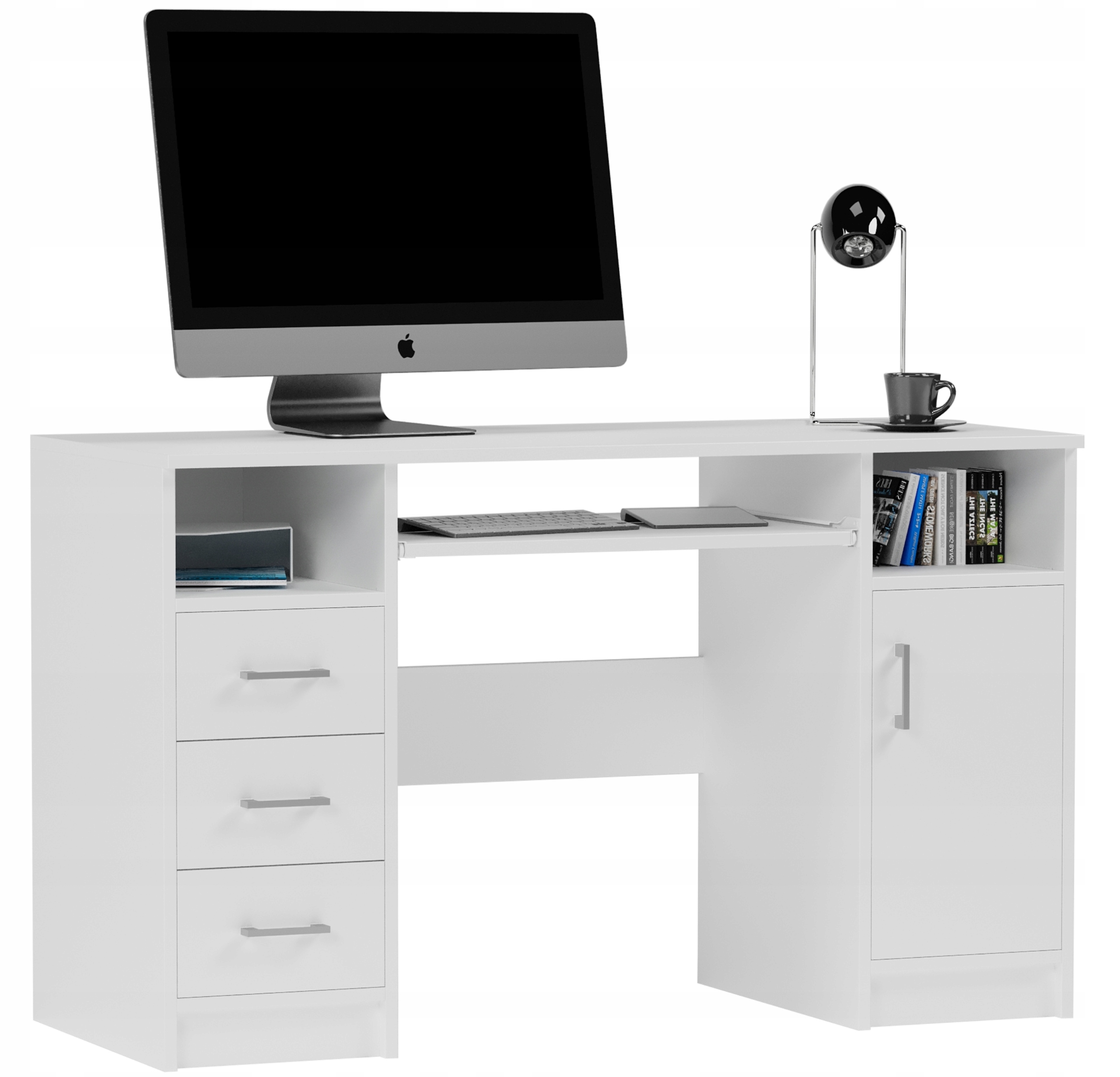 Biurko komputerowe stolik 124cm białe duże N11