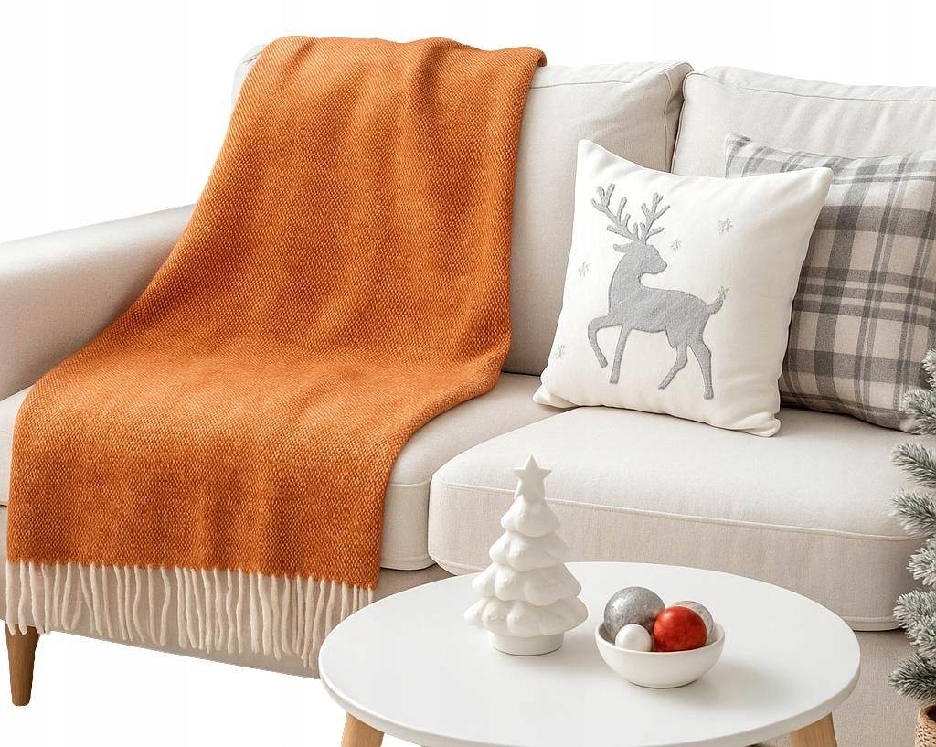 Zimní vlněná deka Terra červená 140x200 novozélandská vlna přírodní teplá