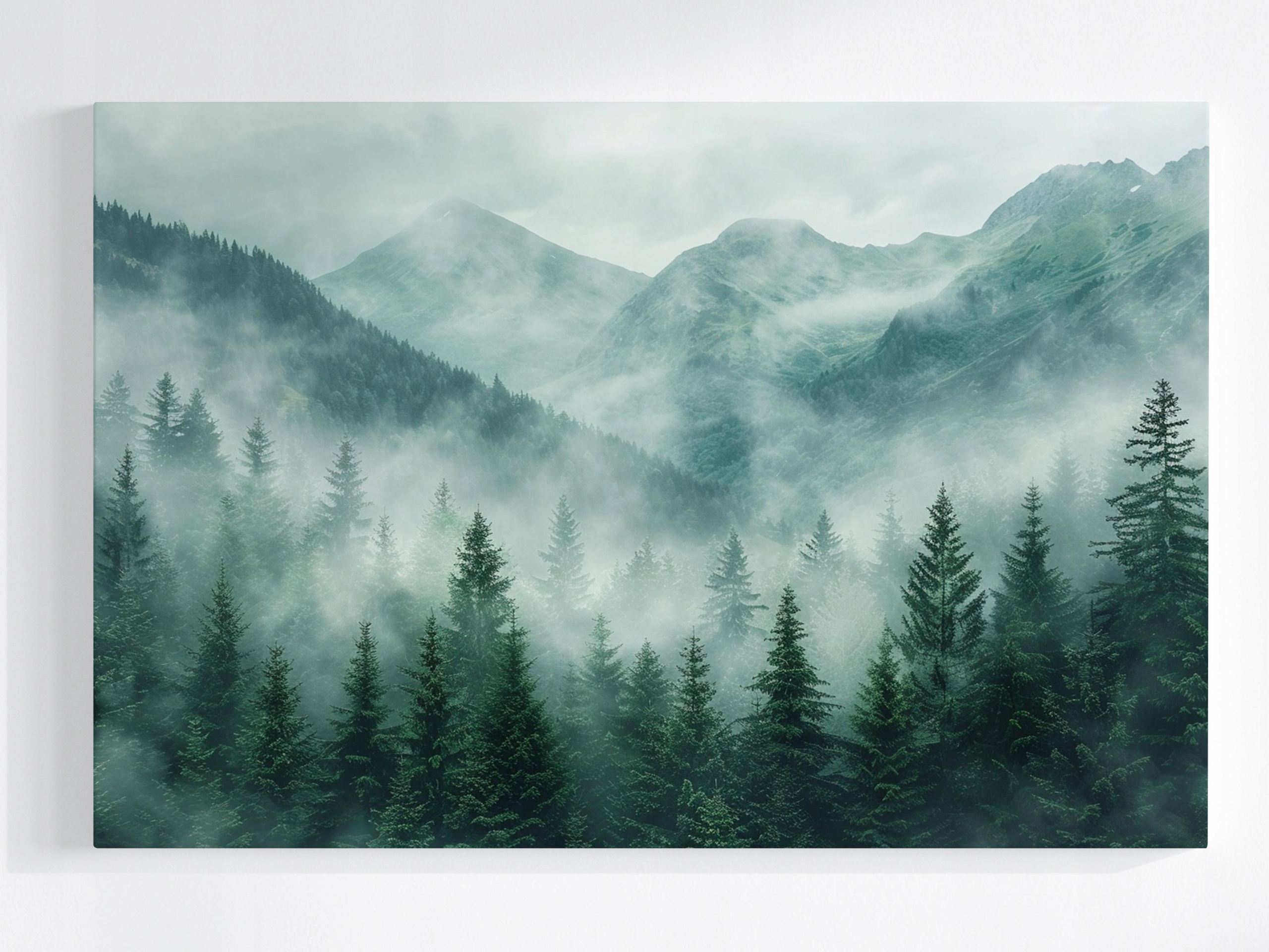 Obraz Na Plátně Horský Les Mlha Klid Tajemství Krajina 120x80