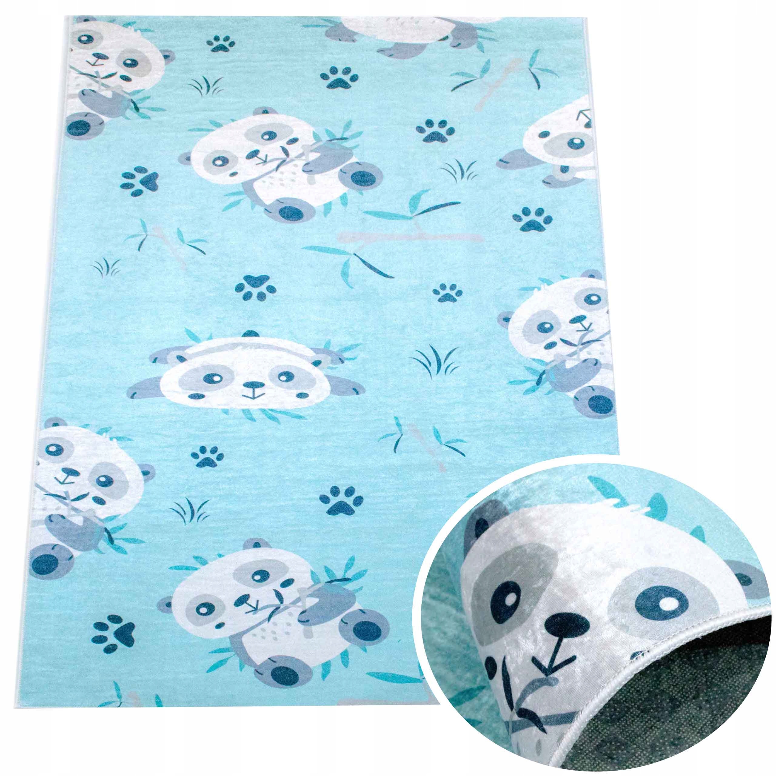 

Dywan Dziecięcy Antypoślizgowy Panda Lazur 120x170