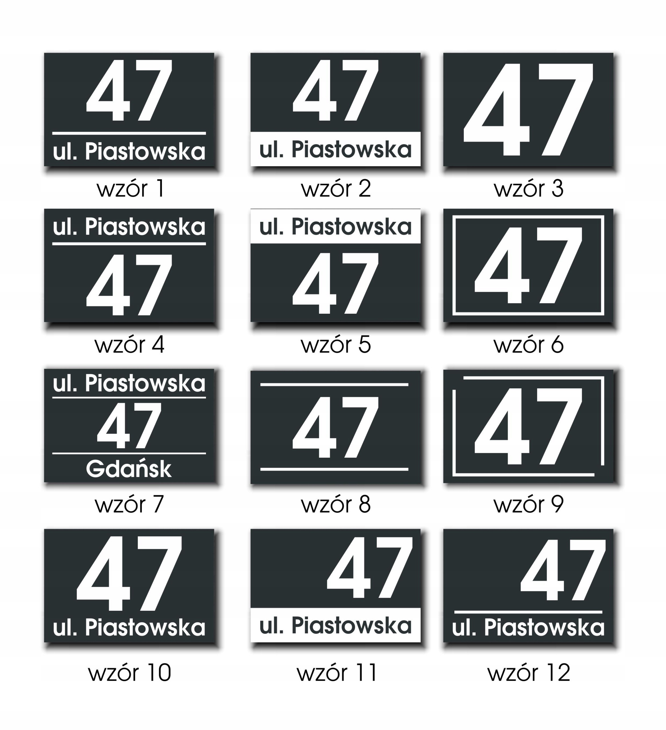 ODBLASKOWA TABLICZKA ADRESOWA numer na dom 40x30 cm ALUMINIUM Antracyt Grubość 3 mm