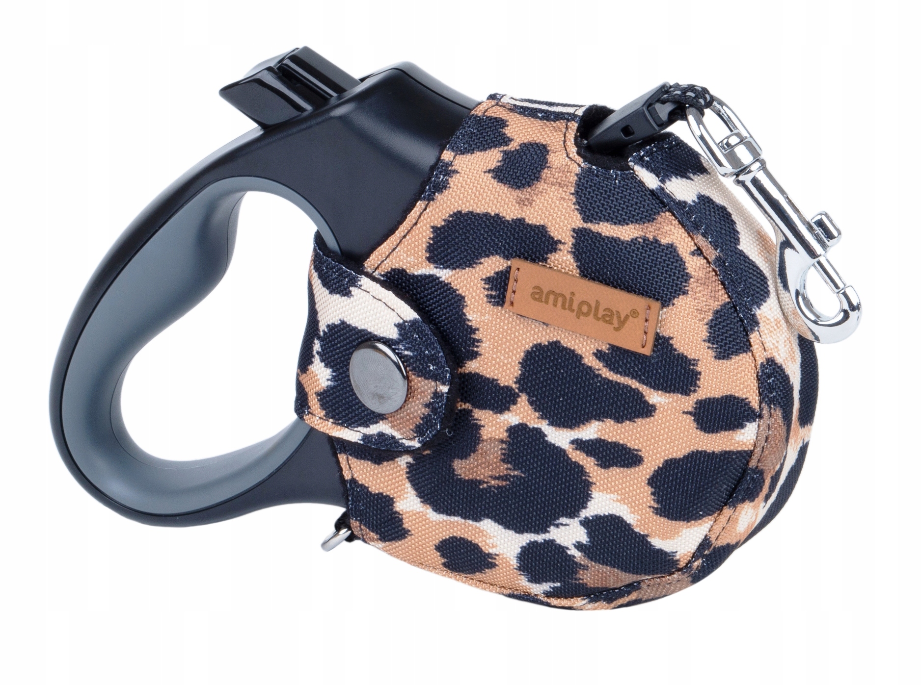 Smycz Automatyczna Infini Z Obudową Safari Panterka roz S DO12kg 3m Amiplay
