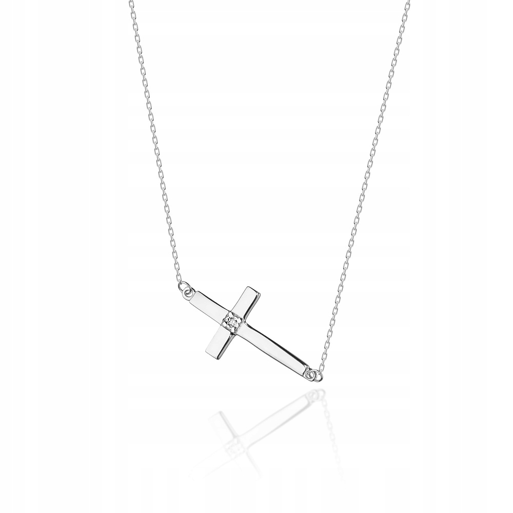 Celebrita s křížkem a briliantem, bílé zlato