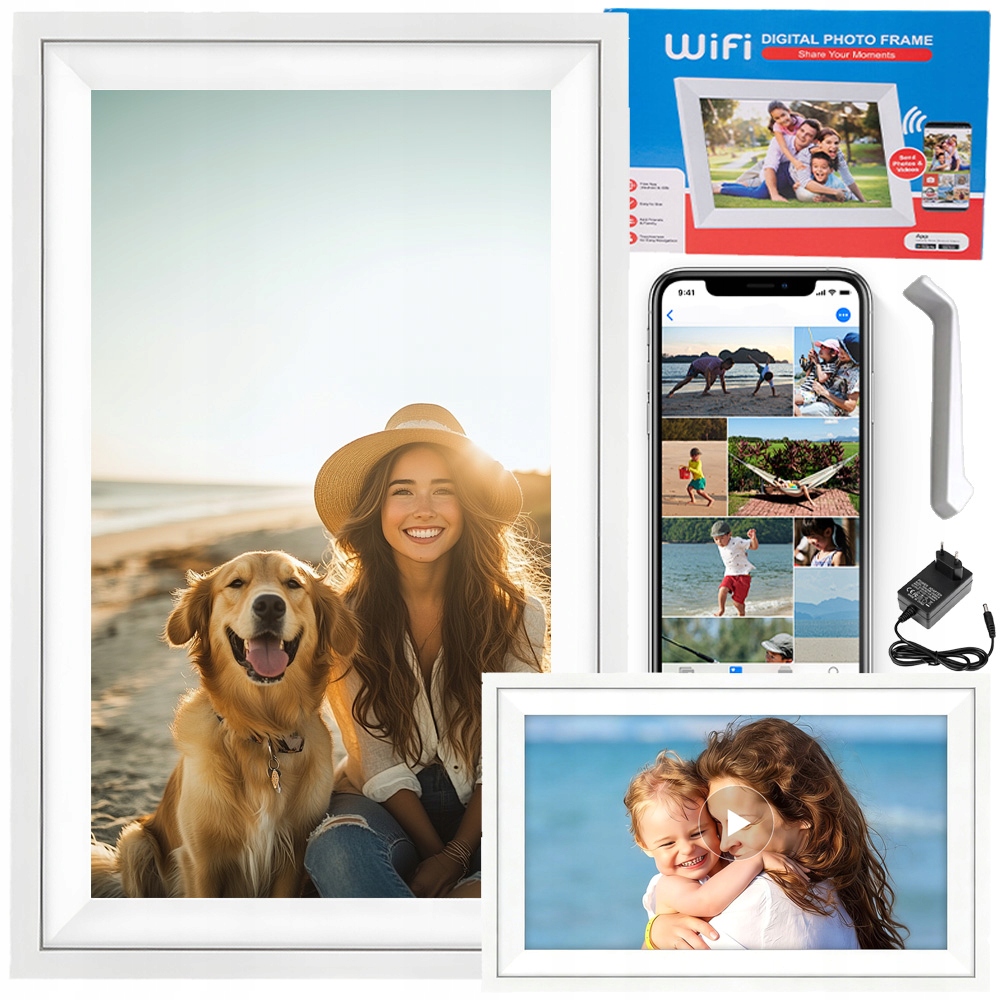 Rámeček Na Fotografie Digitální Wifi Ips Dotykový Displej Smart S Aplikací Frameo