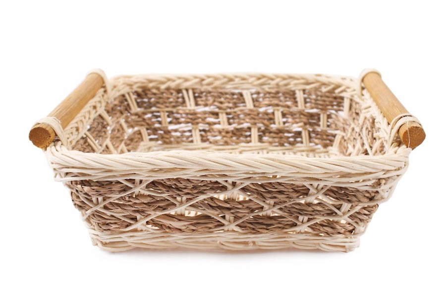 KOSZYK RATTANOWY Z UCHWYTAMI 20x20x7 cm Marka Tin Tours