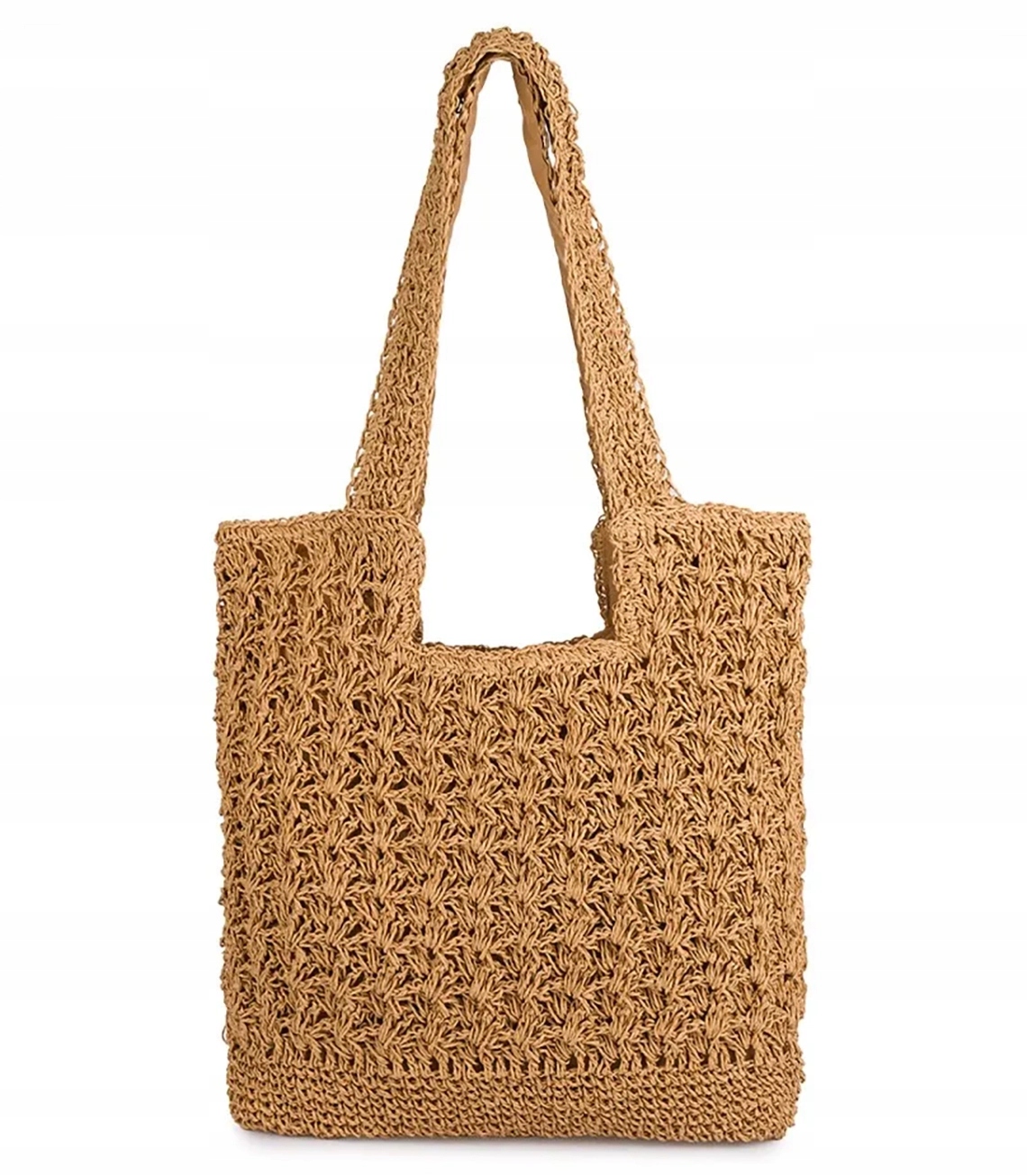 Pletená kabelka boho z rafie s podšívkou typu shopper Agrafka unisize