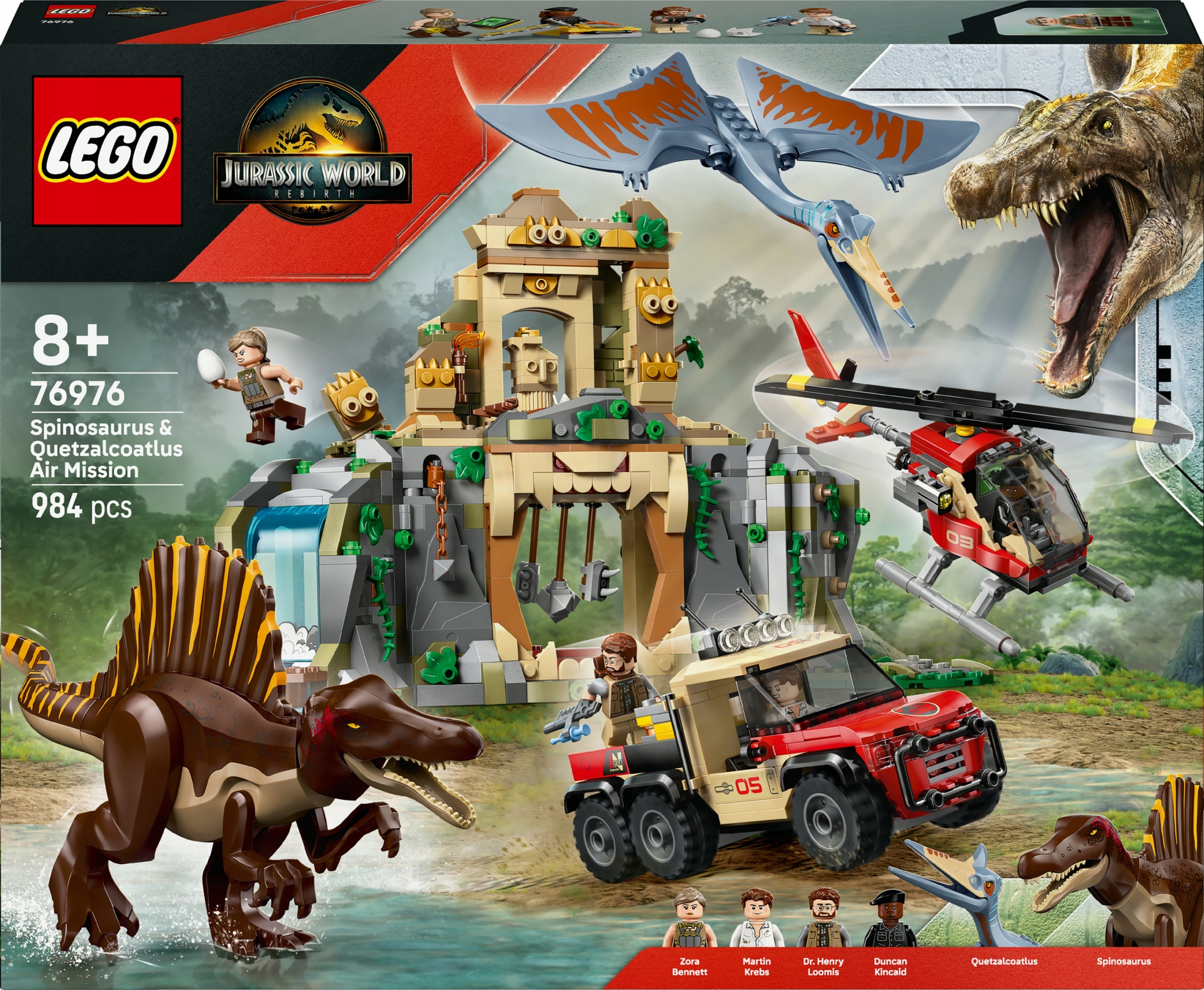 Lego Jurassic World Powietrzna misja z kecalkoatlem i spinozaurem 76976