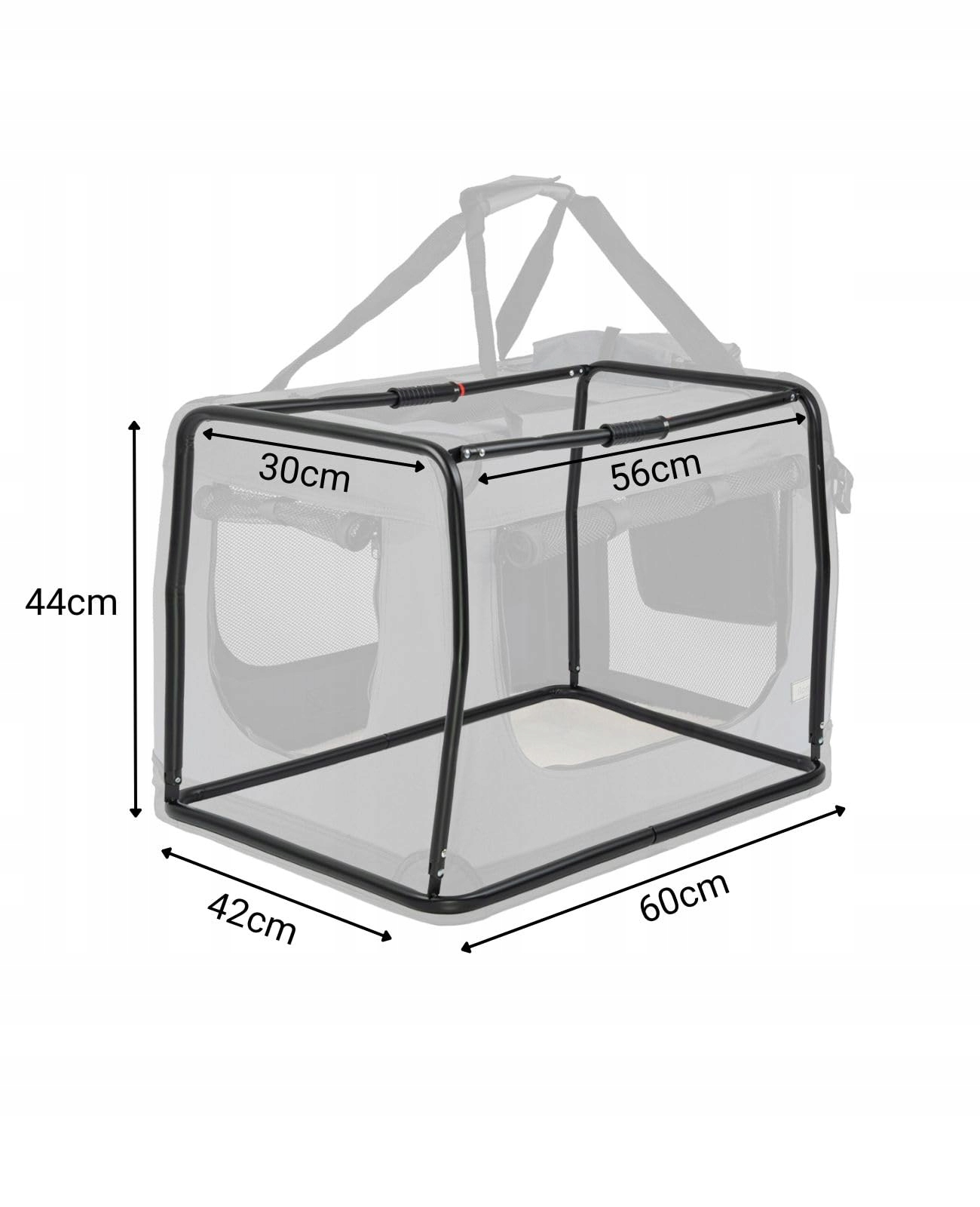 LIONTO Składany Transporter Dla Psów i Kotów 60x42x44 cm Szary