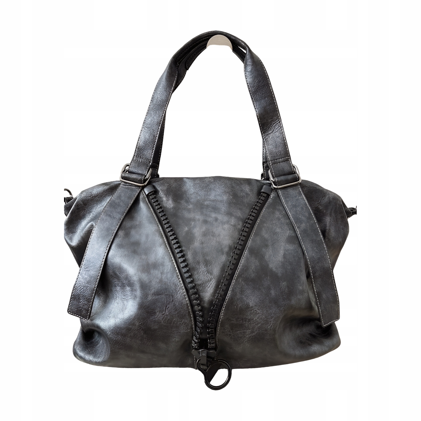 Ines Delaure kabelka shopper taška metalická zip