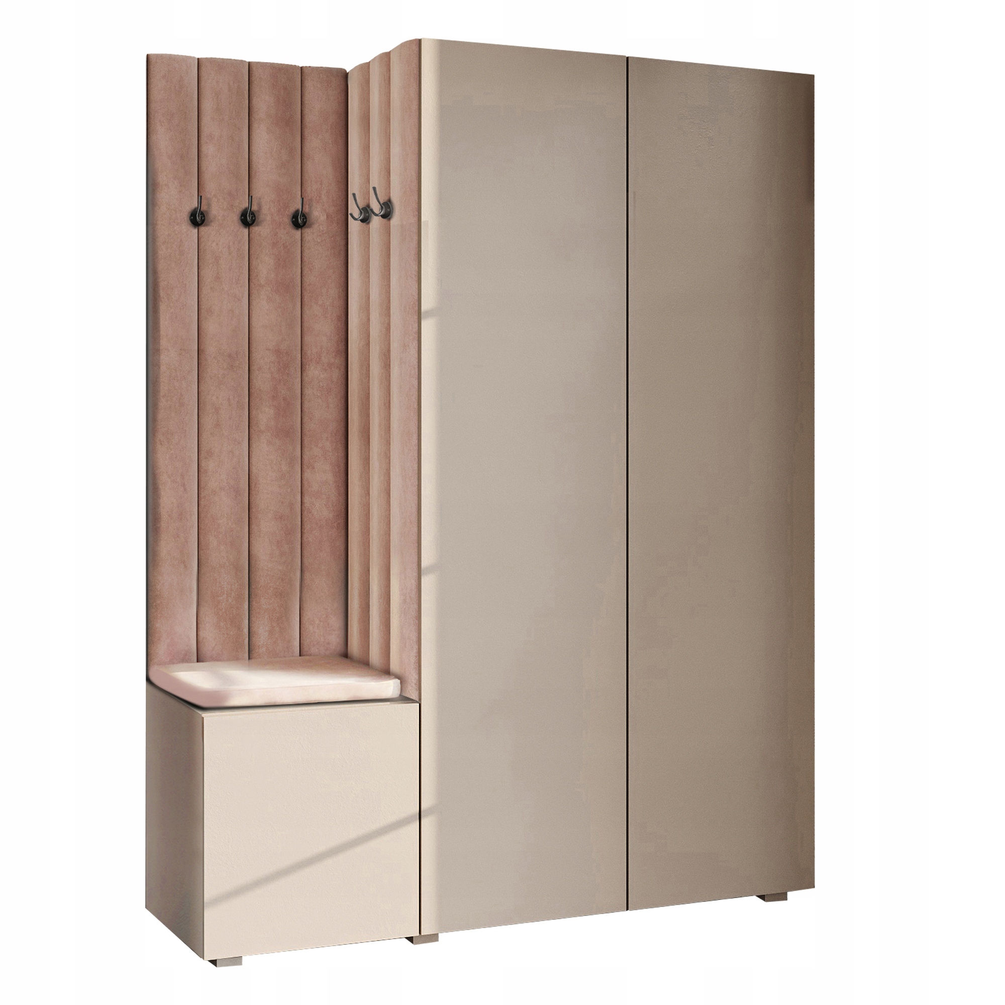 Šatní Skříň Do Předsíně S Sedákem Béžová 146 Pto Černá 60