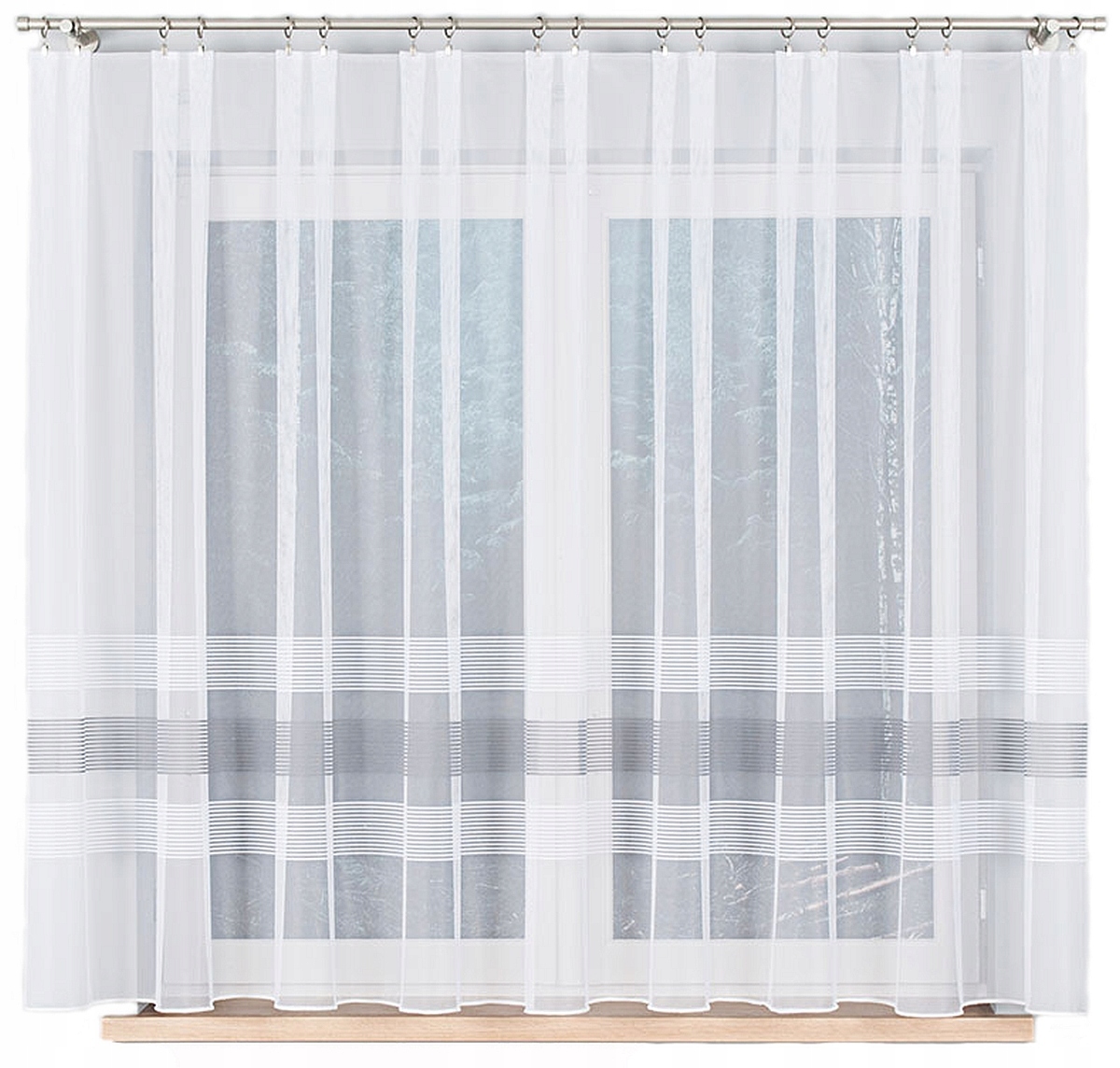 

Biała Firanka Firana Żakardowa z ołowianką 160 cm