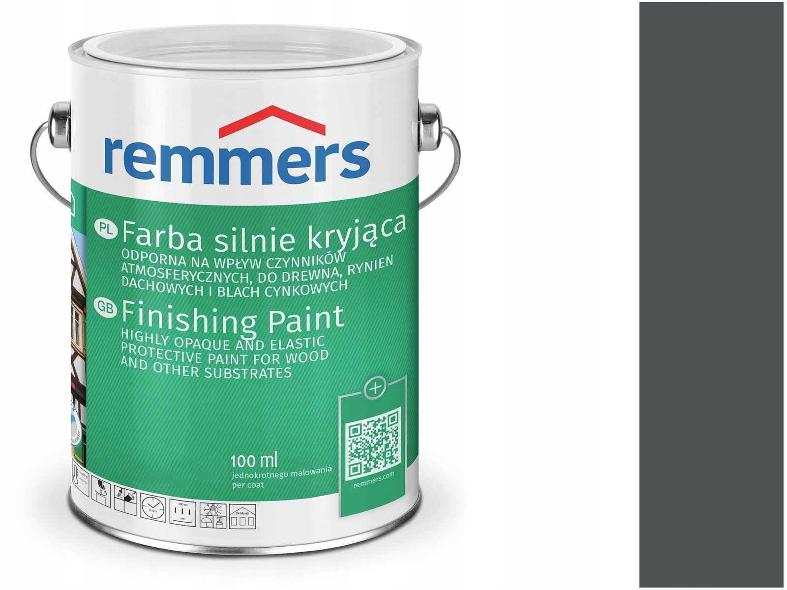 

Remmers kryjąca farba do drewna Antracytowy 100ml