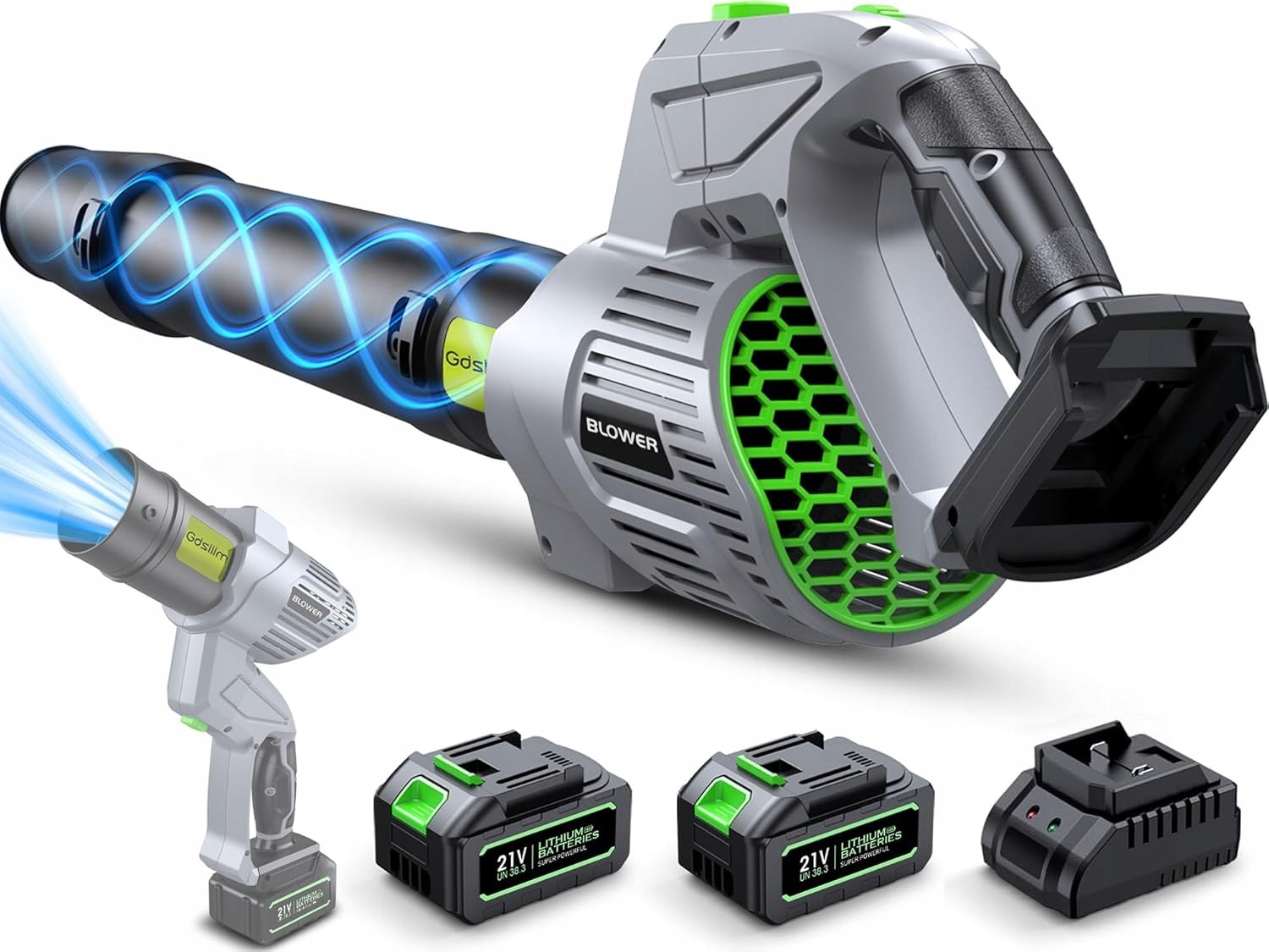 Foukač na listí 2 Akumulátory 5 rychlostních stupňů 500000 Rpm