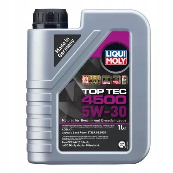 LIQUI MOLY TOP TEC 4500 5W30 C1 FORD 934B 8L Przeznaczenie Samochody osobowe