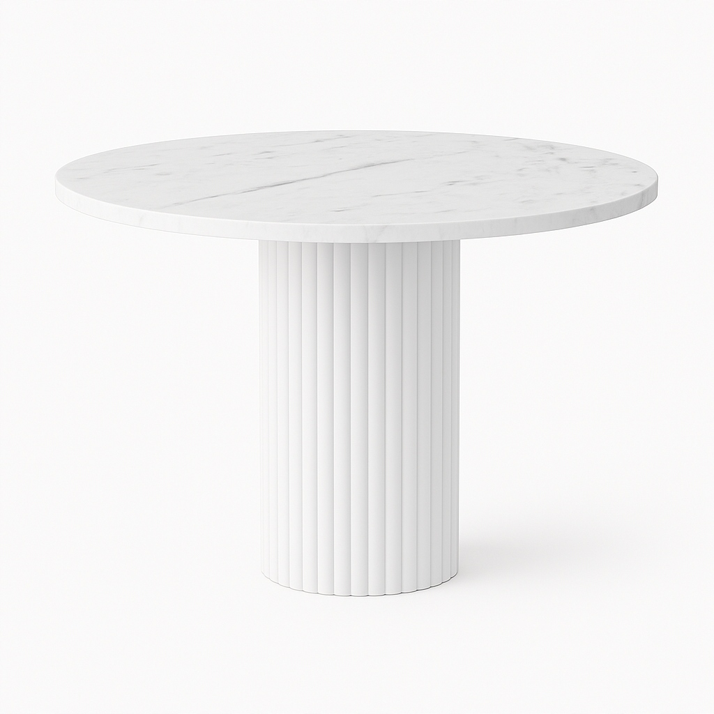 Stůl na kovové noze 75 cm, stůl Mramor Bílý, kulatý jídelní stůl