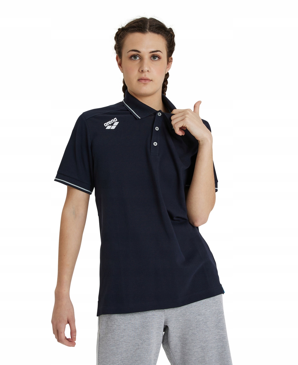 Koszulka polo bawełniana unisex Arena Team Poloshirt Solid Navy R.L Rozmiar L