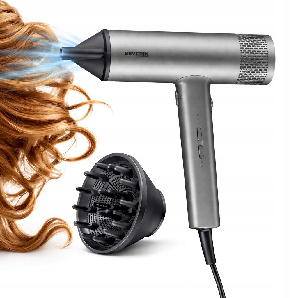 Suszarka Do Włosów Jonizacja Bldc 2000W Dyfuzor Mocna Szara Severin HT0169
