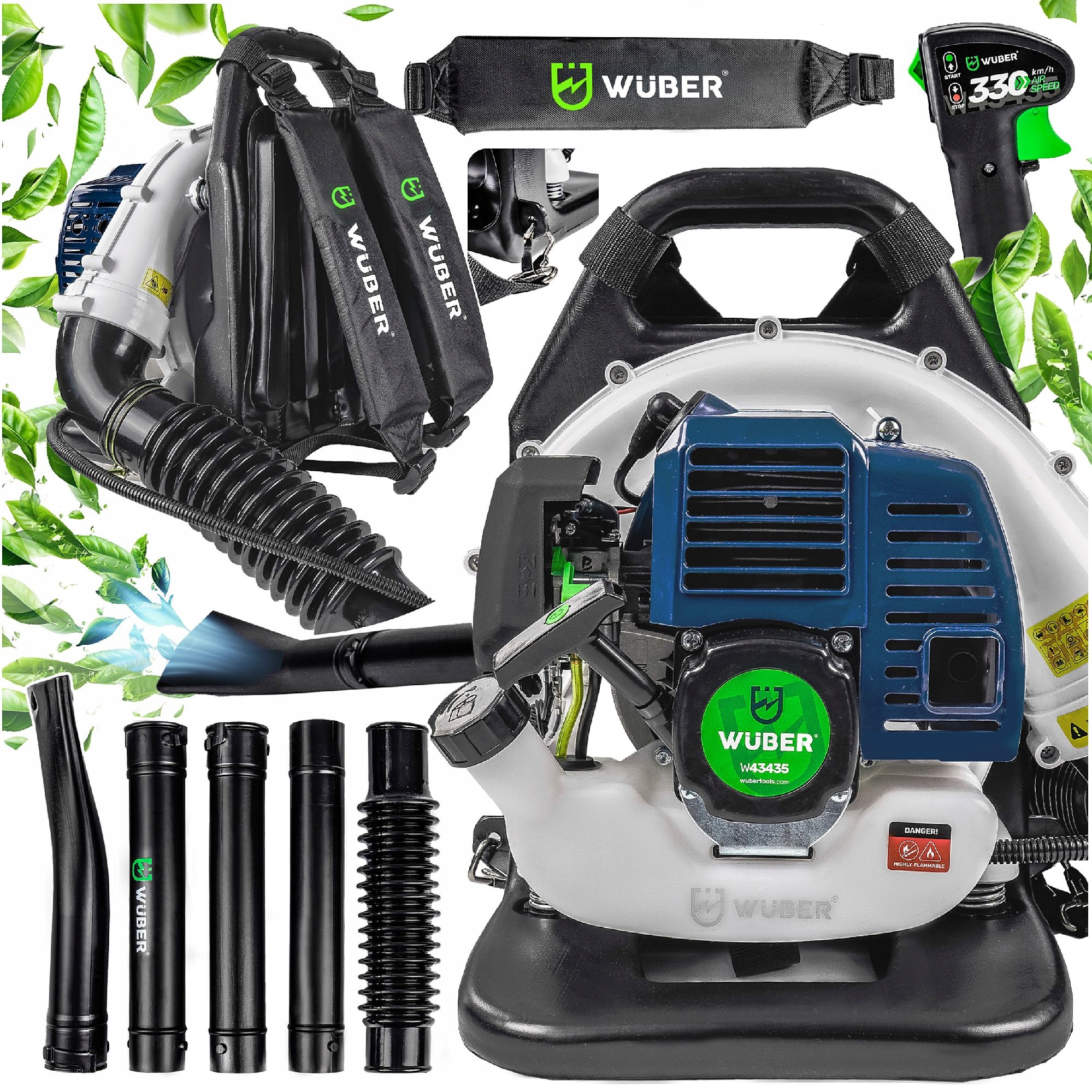 Dmuchawa Plecakowa Spalinowa Do Liści Trawy Śniegu Ogrodowa Mocna Wuber