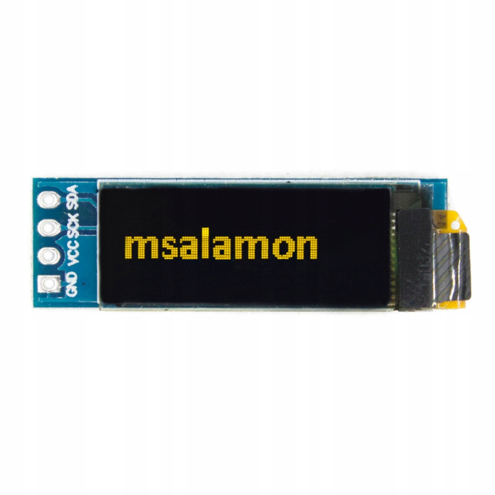

Wyświetlacz Oled 0,91" 128x32px I2C żółty