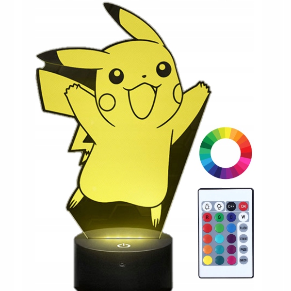 

Lampka Nocna z Imieniem Pokemon Pikachu Led Grawer