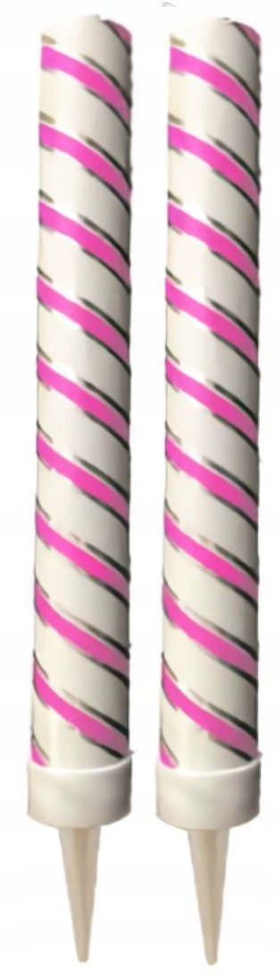 Fontanna Tortowa 12 cm Biało Różowa Twist 2 Sztuki Urodziny Impreza