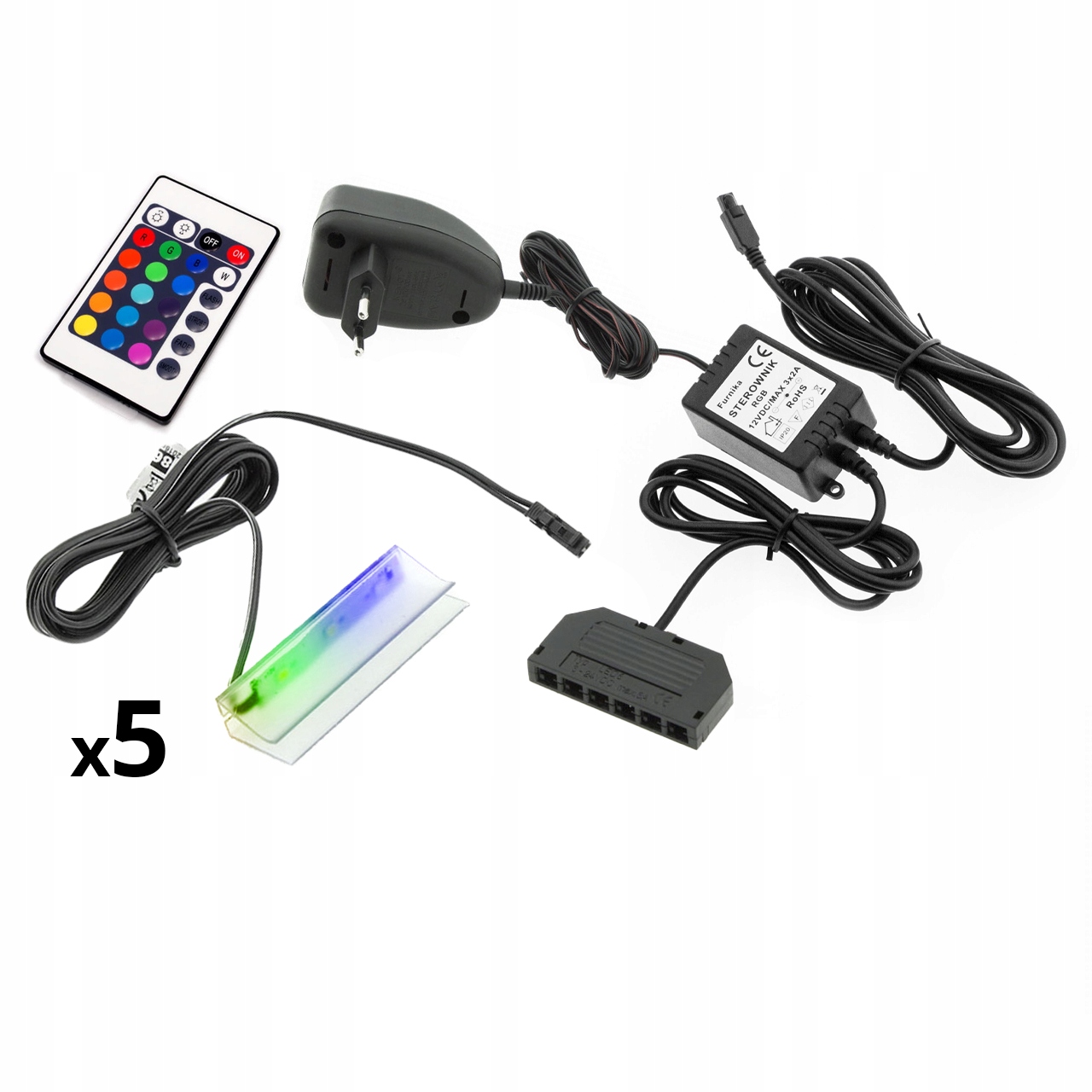 Led osvětlení pro 5 polic Rgb