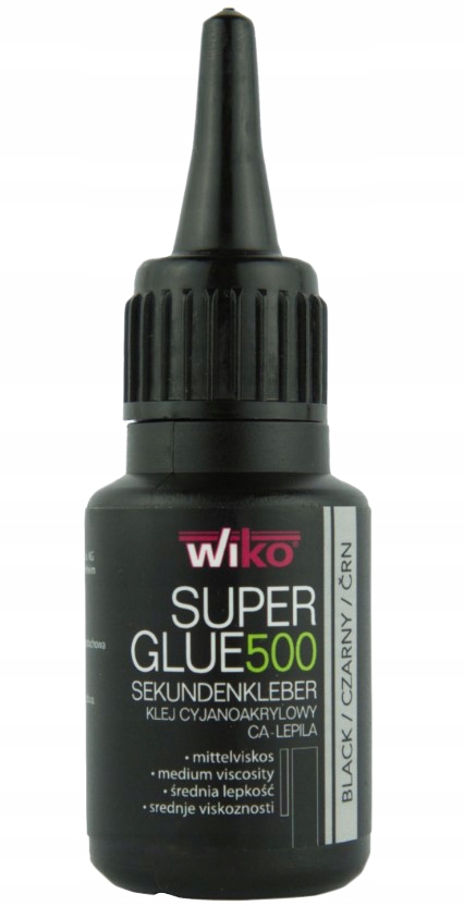 Czarny klej cyjanoakrylowy Glue Black Wiko 20g Premium
