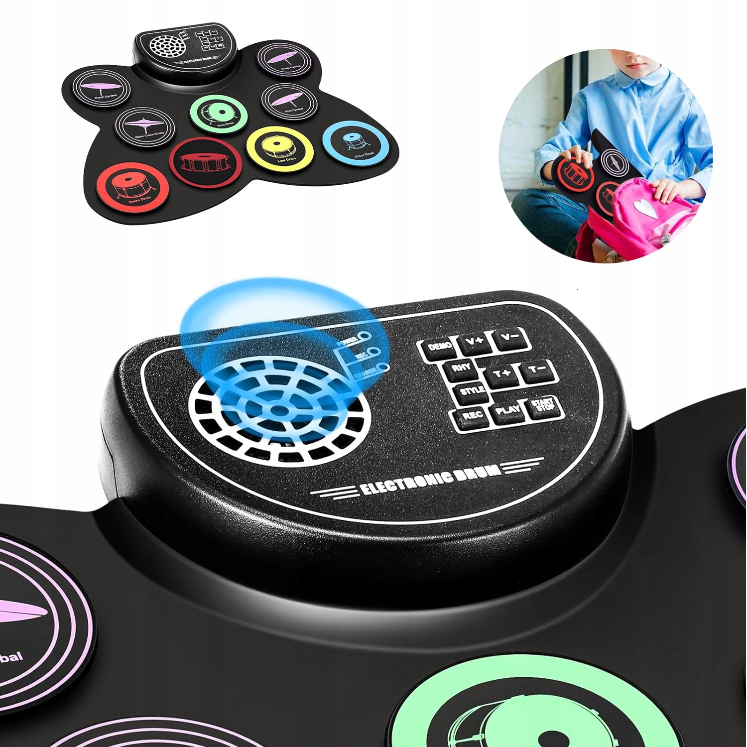 ELEKTRONICZNA SKŁADANA PERKUSJA Z NADRUKIEM WERBEL EAN (GTIN) 884929297785