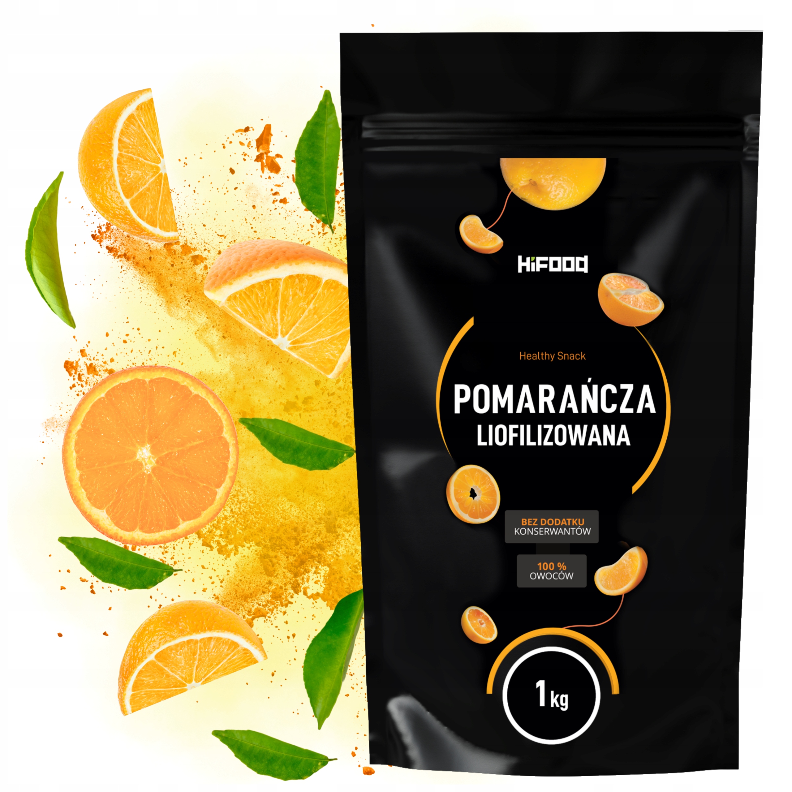 Pomarańcza Liofilizowana 1kg Proszek Pomarańczowy Proszek 100% HiFOOD