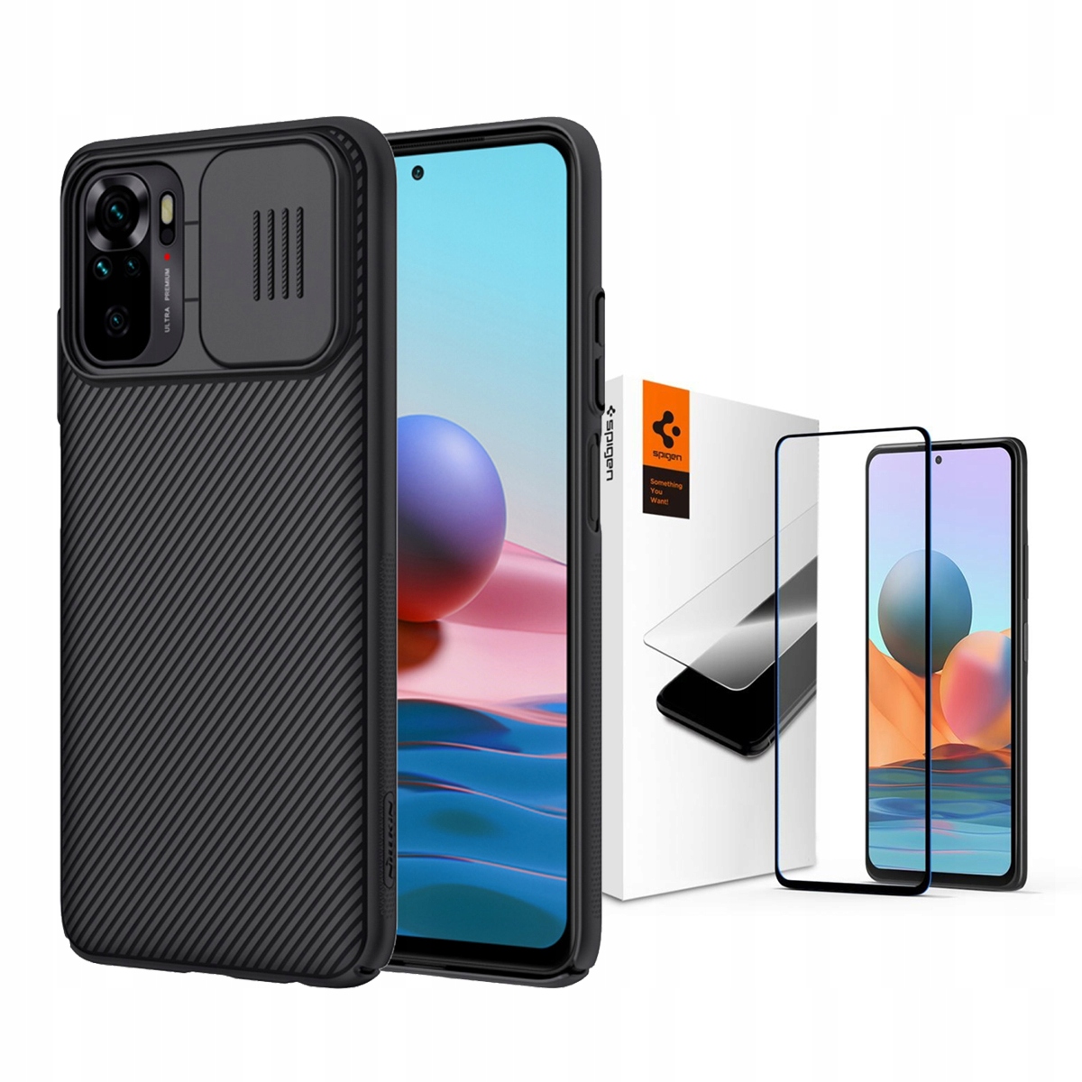 

Nillkin Etui Do Redmi Note 10/10S + Szkło Spigen