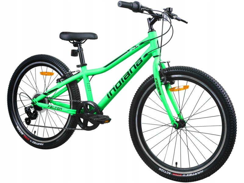 Rower młodzieżowy Indiana Falcon 24 cale dla chłopca 7 Biegów Zielony