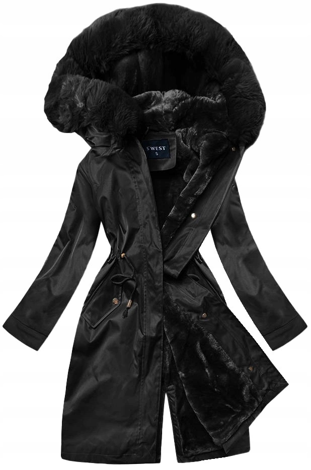 Bunda S Kožešinovou Podšívkou B537 Černá XL (42)