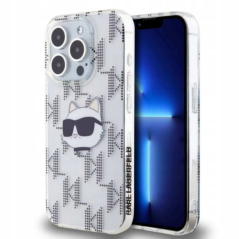 Karl Lagerfeld etui iPhone 15 przezroczyste Choupette Head & Monogram