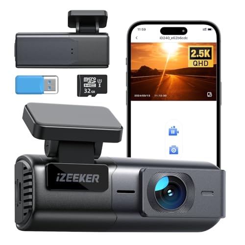 Izeeker Kamera 2,5K WiFi 1440P Wdr G-Sensor 32GB Nočný režim reg10